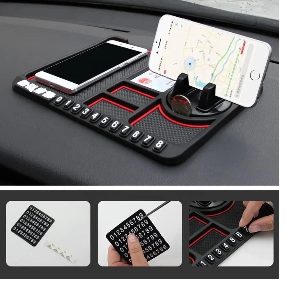 HSR Anti‑Slip Dashboard Phone & GPS Holder – Silicone Pad Organizer