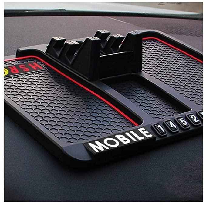 HSR Anti‑Slip Dashboard Phone & GPS Holder – Silicone Pad Organizer