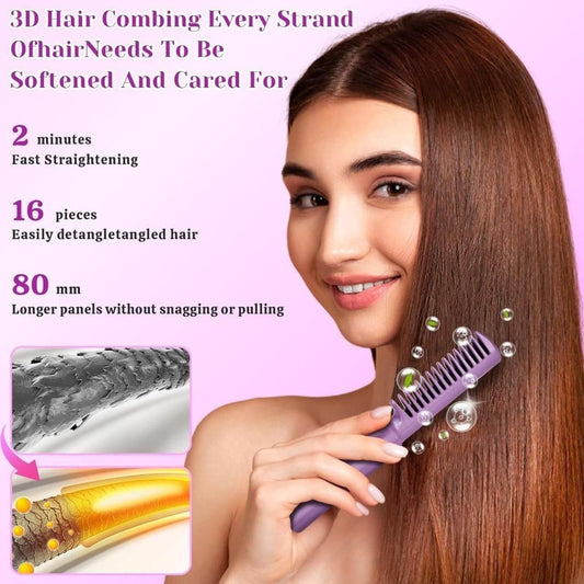 GlideGo USB‑Rechargeable Mini Hair Straightener Brush