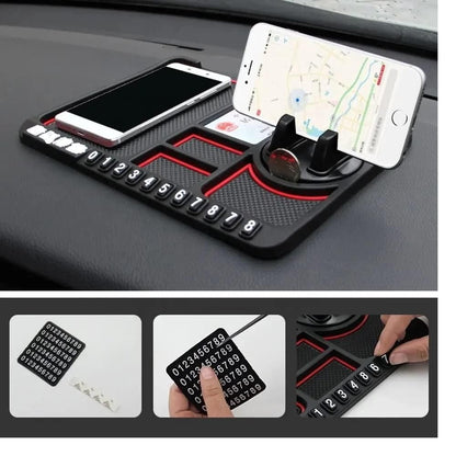 HSR Anti‑Slip Dashboard Phone & GPS Holder – Silicone Pad Organizer