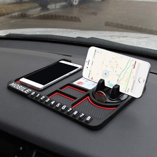 HSR Anti‑Slip Dashboard Phone & GPS Holder – Silicone Pad Organizer