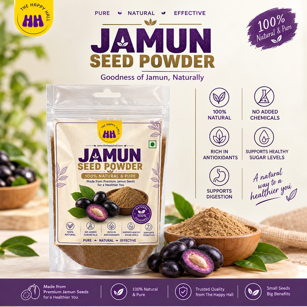 Pure Jamun Seed Powder