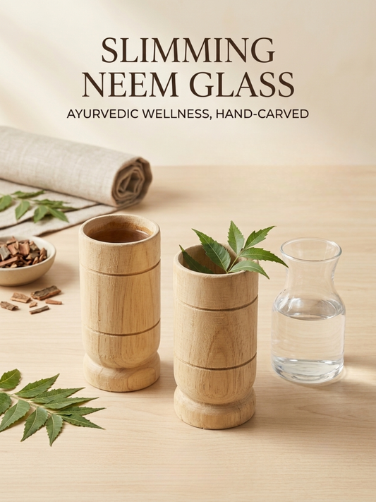Pure Neem Wood Glass – Natural Ayurvedic Weight Loss & Detox Tumbler