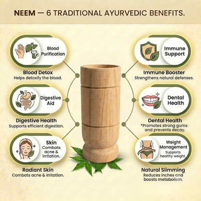 Pure Neem Wood Glass – Natural Ayurvedic Weight Loss & Detox Tumbler