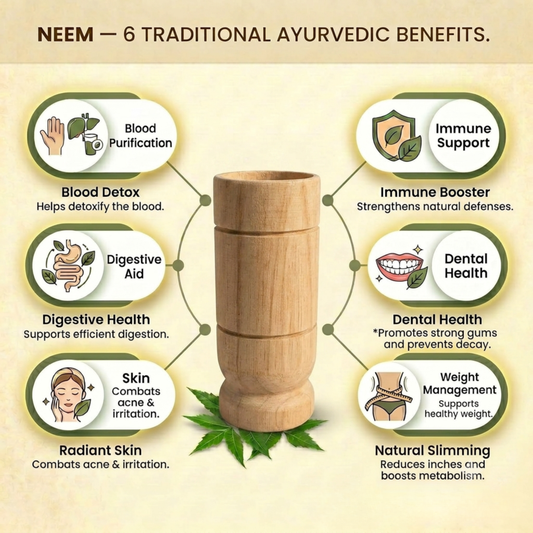 Pure Neem Wood Glass – Natural Ayurvedic Weight Loss & Detox Tumbler