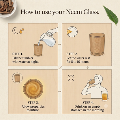Pure Neem Wood Glass – Natural Ayurvedic Weight Loss & Detox Tumbler